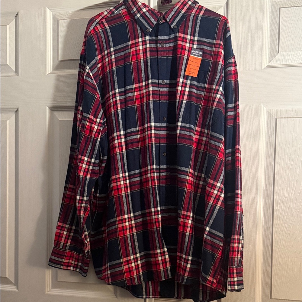 #147 - St. John's Bay Red and Blue Plaid Flannel Shirt